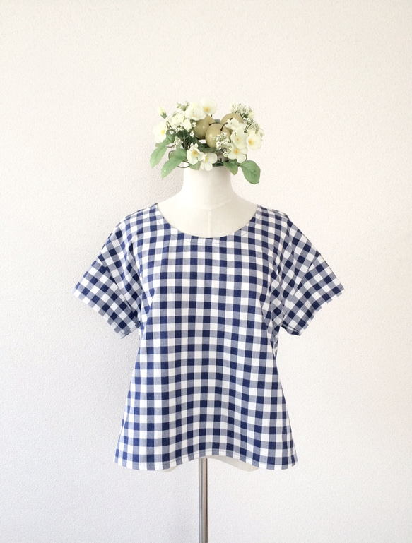 SIMPLE CHECK TOP (NAVY) 1枚目の画像