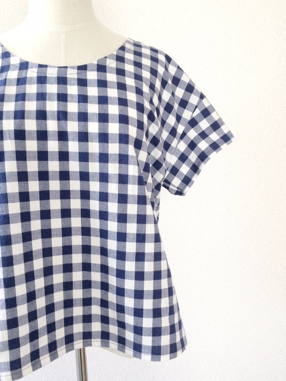 SIMPLE CHECK TOP (NAVY) 3枚目の画像