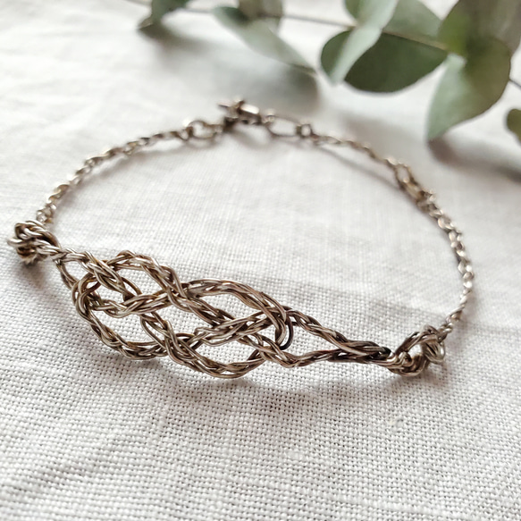 銀の結び あやつなぎのブレスレット【sv950 彫金】 ブレスレット