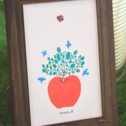 てんとう虫 と りんごの木　ポストカード3枚セット 3枚目の画像
