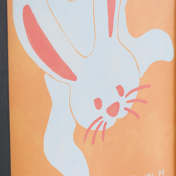 【送料無料】A4アートポスター・やわらかく動く ウサギ 3枚目の画像