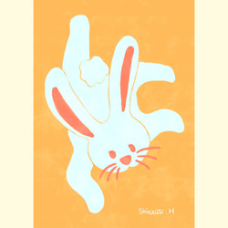 【送料無料】A4アートポスター・やわらかく動く ウサギ 4枚目の画像