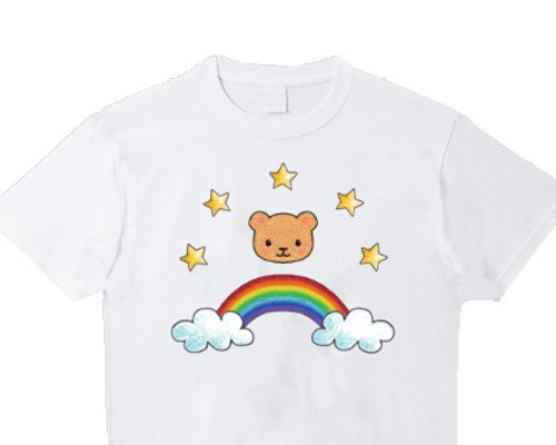 受注プリント☆全3色Tシャツ「☆クマにじスター☆」オリジナル