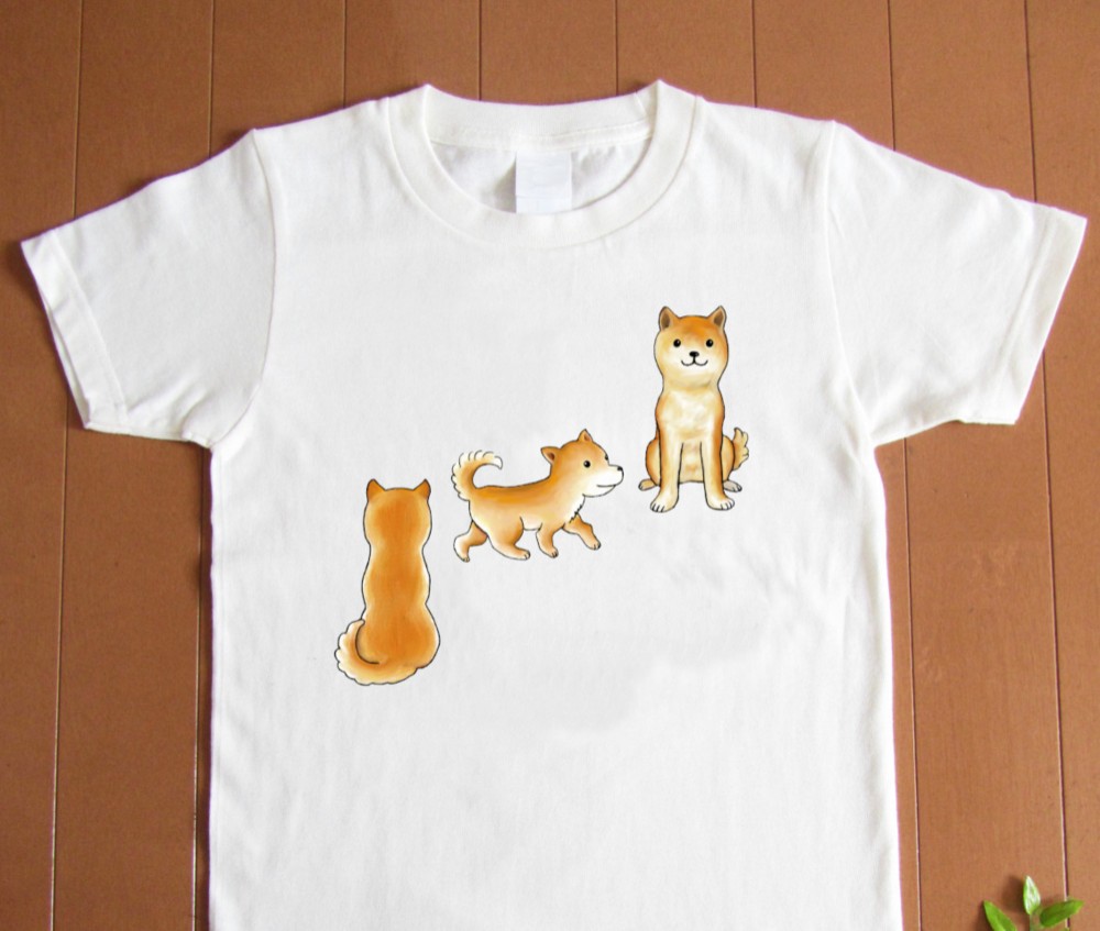 犬アートプリントシャツ セール】ドッグ アート プリントTシャツ/ アニマルプリントT