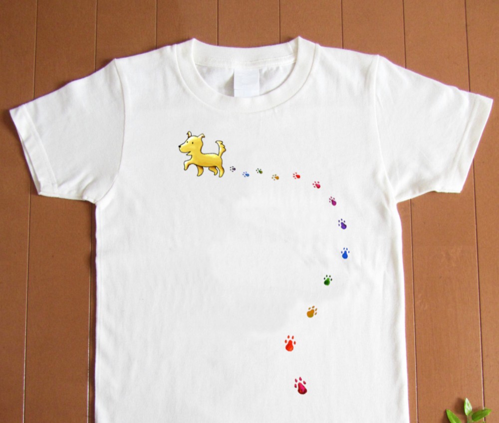 犬アートプリントシャツ
