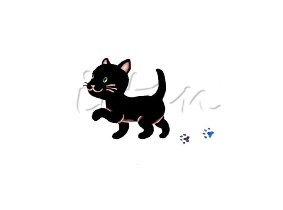 受注プリント全4色☆Ｔシャツ「黒ネコちゃんとカラフル足あと」オリジナルデザイン☆大人から子供まで 全てのサイズ対応　猫 3枚目の画像
