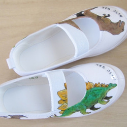 完成)18cmサイズ☆ 100%手描き☆本当にゴシゴシ洗える上履き  