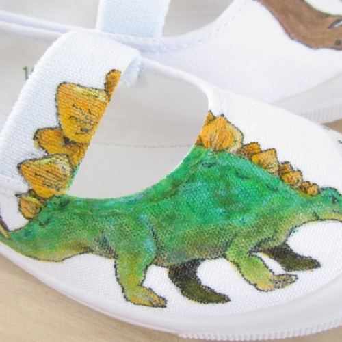 完成)18cmサイズ☆ 100%手描き☆本当にゴシゴシ洗える上履き  