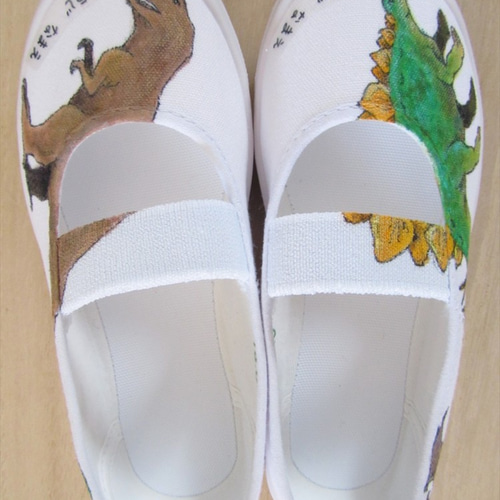 完成)18cmサイズ☆ 100%手描き☆本当にゴシゴシ洗える上履き  