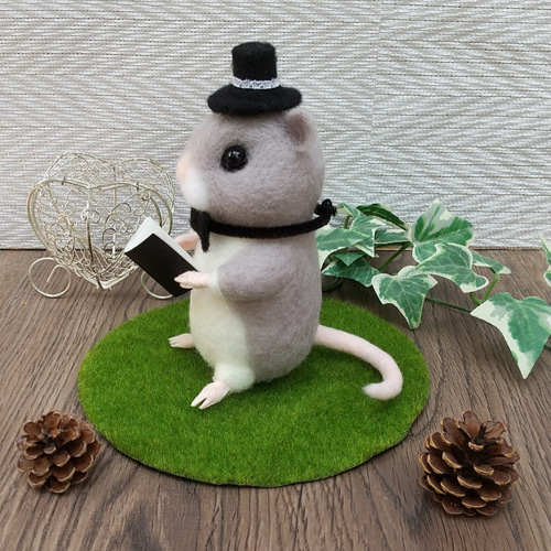 羊毛フェルト　JasmineBlue様 羊毛フェルト ネズミ 羊毛フェルト Sleeping forest 通販 12213496