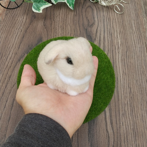 ロップイヤーラビット 羊毛フェルト 羊毛フェルト Sleeping forest