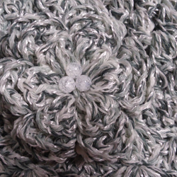 春糸　ルーズタイプのクロッシェ　　絣染めグレー 5枚目の画像
