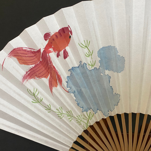 手描き扇子② 金魚柄 男持ち その他雑貨 seifukukyo 通販 12180599
