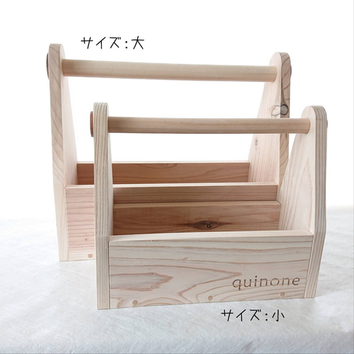 送料込【木工職人のおかもち小】木製 おかもち インテリア 道具箱 文字