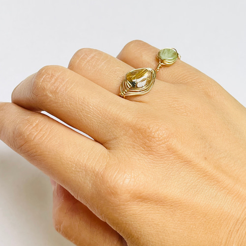 ハンドメイド ワイヤーリング ルチルクォーツ②