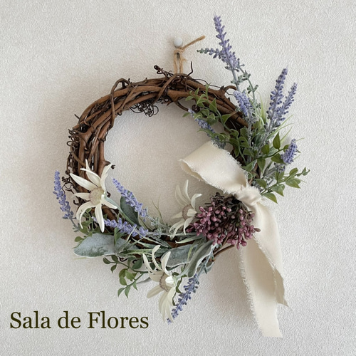 ニュアンスカラー♡アーティフィシャルリース　ハンドメイド　ラベンダー e7f782e2992f99aea13304c4840f7c