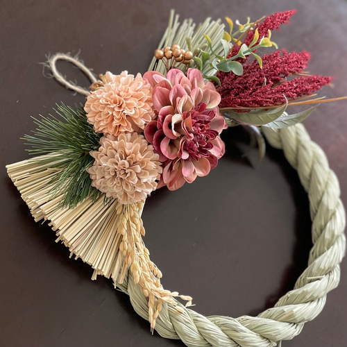 ナチュラルテイストな お正月 しめ縄飾り＊＊アーティフィシャル