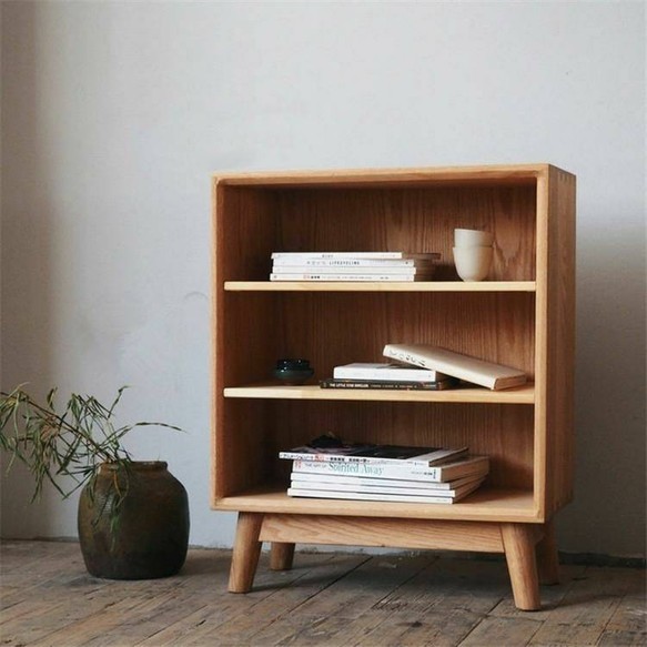 オーダーメイド 職人手作り 収納棚 オープンシェルフ 無垢材 天然木 リビング 家具 おうち時間 木目 木工 エコ LR 