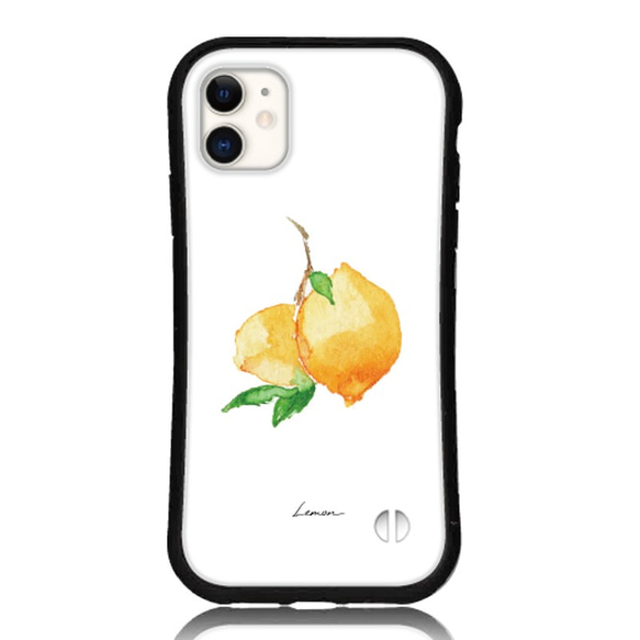 送料無料 スマホケース iPhoneケース 15 14 pro 13 mini SE iface型 カバー 水彩 レモン 4枚目の画像