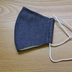 夏用マスク　ガーゼ素材　保冷剤ポケット付き　　Mサイズインディゴ　20ｍｓM-0102 2枚目の画像