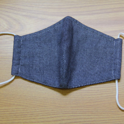 夏用マスク　ガーゼ素材　保冷剤ポケット付き　　Lサイズ　インディゴ　20ｍｓL-010203 2枚目の画像