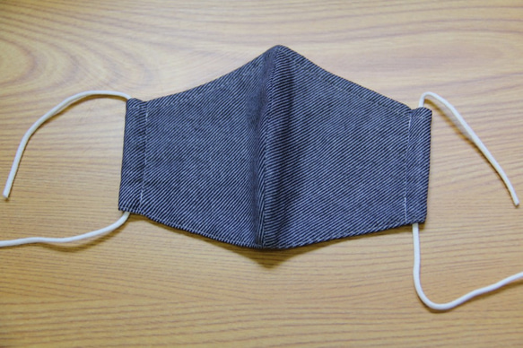 夏用マスク　ガーゼ素材　保冷剤ポケット付き　　Lサイズ　インディゴ　20ｍｓL-010203 2枚目の画像