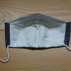 夏用マスク　ガーゼ素材　保冷剤ポケット付き　　Lサイズ　インディゴ　20ｍｓL-010203 3枚目の画像