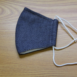 夏用マスク　ガーゼ素材　保冷剤ポケット付き　　Sサイズインディゴ　20ｍｓS-0102 2枚目の画像