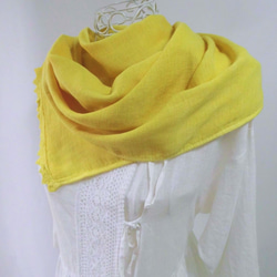 用植物染料、清爽黃色和 Kariyasu 染色的有機雙層棉攤 第3張的照片