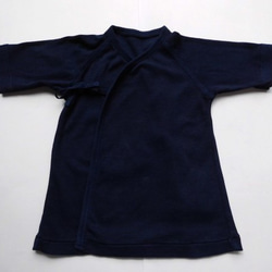 新生児用・オーガニックコットン・ベビー短肌着・藍染め(50サイズ・3～4kg) 1枚目の画像