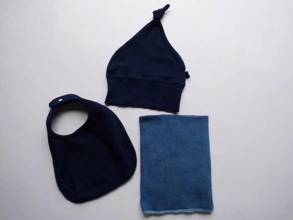 適用於新生兒，有機棉，Rompas內衣，靛藍染色（50種尺寸） 第2張的照片
