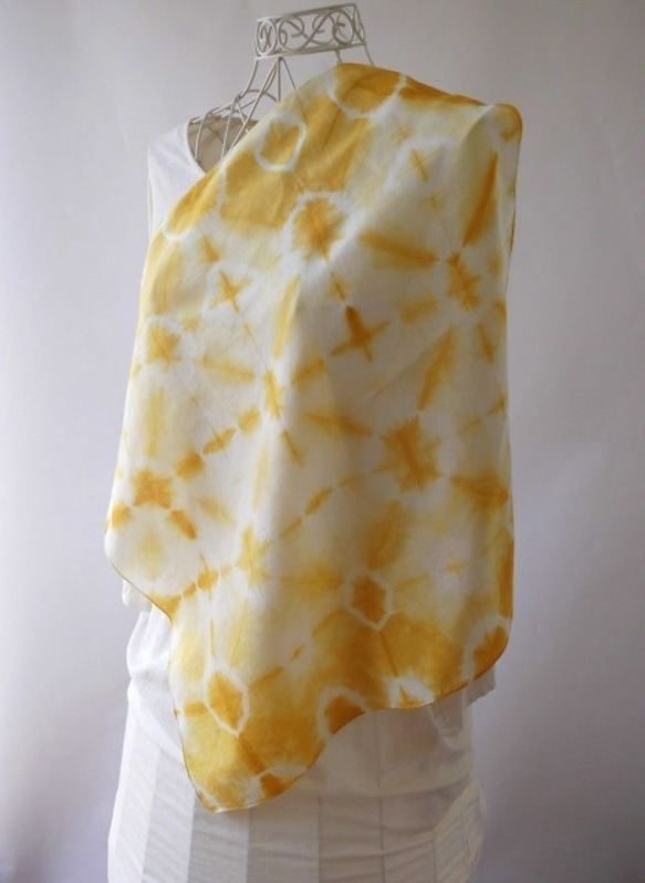 Creema有限公司（萬壽菊-紮染）大幅面棉手帕 第2張的照片