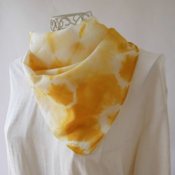 Creema有限公司（萬壽菊-紮染）大幅面棉手帕 第4張的照片