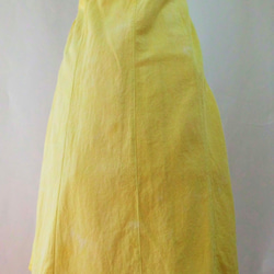 植物染色，棉，長裙，A line_2（淺色）金絲雀黃 第2張的照片