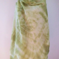 植物染色，有機棉紗布，赤塔棉，大幅面長披風_1苔蘚綠 第5張的照片