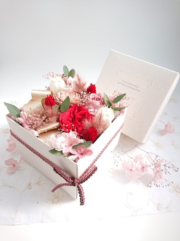 Treasure Flowers レッド【Flowers  Box】アンティークローズ 5枚目の画像