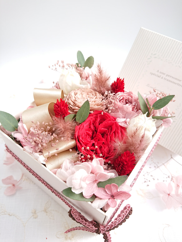 Treasure Flowers レッド【Flowers  Box】アンティークローズ 7枚目の画像