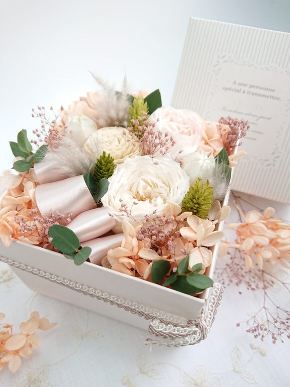 Treasure Flowers ペールオレンジ【Flowers  Box】アンティークローズ 6枚目の画像