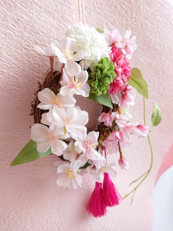 春爛漫・桜【Wreath S size】アーティシャルフラワー 2枚目の画像