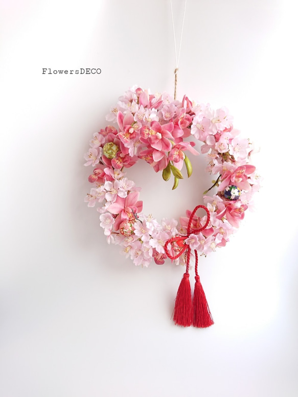 春爛漫・桜【Wreath M size】アーティシャルフラワー 1枚目の画像