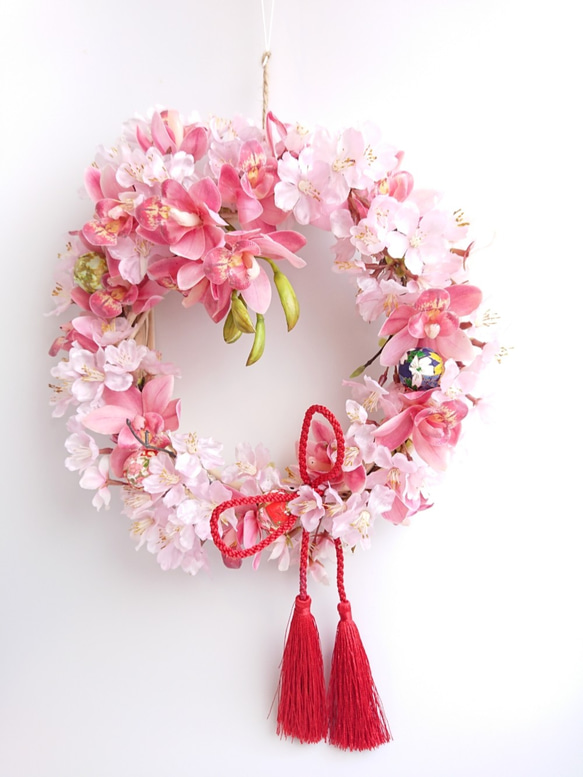 春爛漫・桜【Wreath M size】アーティシャルフラワー 2枚目の画像