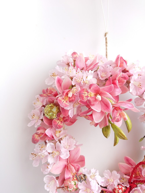 春爛漫・桜【Wreath M size】アーティシャルフラワー 3枚目の画像