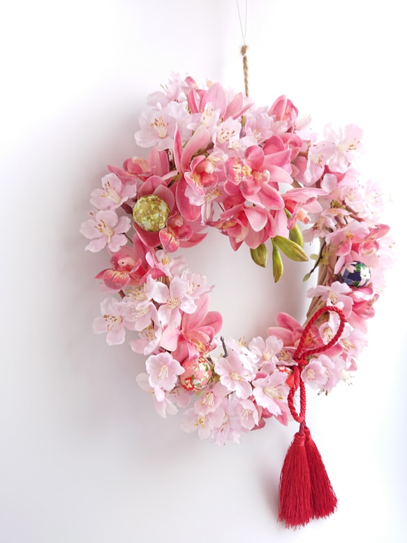 春爛漫・桜【Wreath M size】アーティシャルフラワー 5枚目の画像