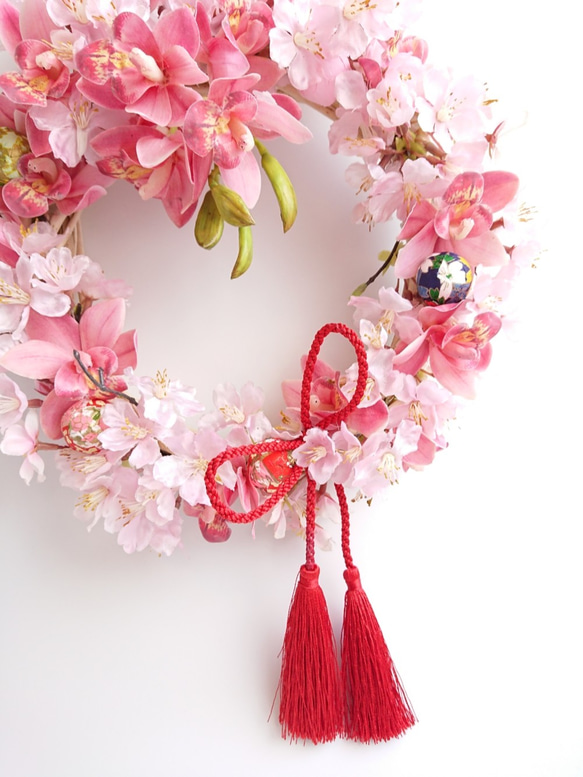 春爛漫・桜【Wreath M size】アーティシャルフラワー 6枚目の画像