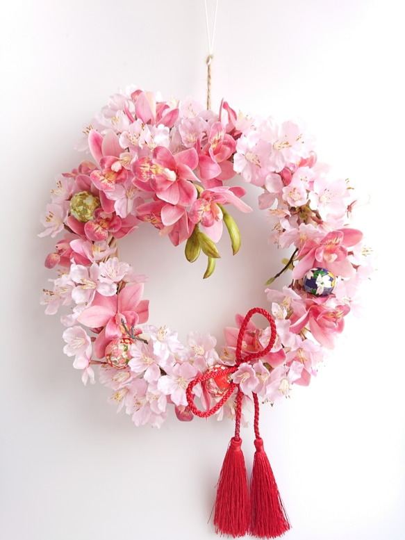 春爛漫・桜【Wreath M size】アーティシャルフラワー 7枚目の画像