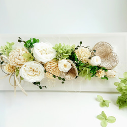 Rose garden【Wall deco&stand arrangement】Antique white 2枚目の画像