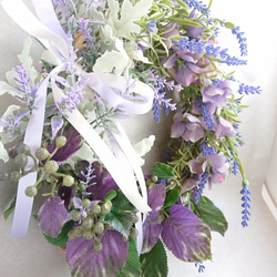 Ice blue leafs【Herbal wreath】アーティシャルフラワー 3枚目の画像