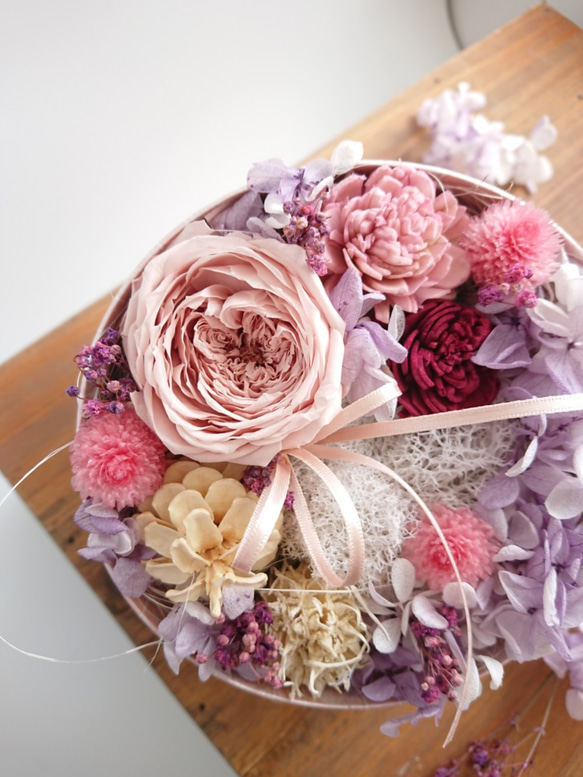 Merci～Avec des fleurs～【Box Wreath M】Rose antique 4枚目の画像