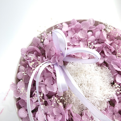 Merci～Avec des fleurs～【Box Wreath Lsize】紫陽花シンプル菫色 5枚目の画像