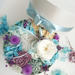 Merci～Avec des fleurs～【Box Wreath Lsize】紫陽花シンプル菫色 10枚目の画像